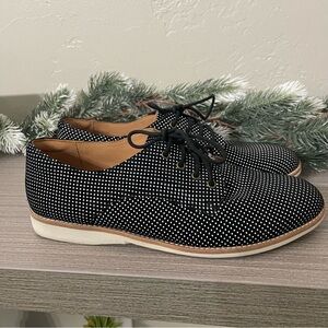 Rollie Lightweight Derby Lace-up Flat Oxfords Black Dream Polka Dot US 8.5 EU 39